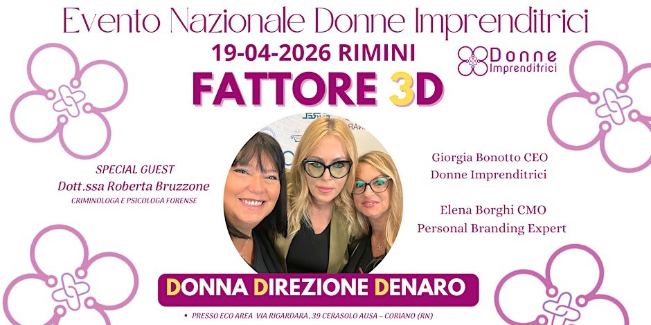 Fattore 3D - Rimini 2026 - Donne - Direzione - Denaro