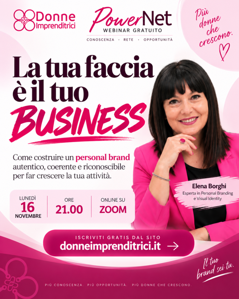 PowerNet, 16 novembre ore 21:00, La tua faccia e il tuo business con Elena Borghi